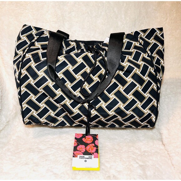 Vintage Weave Neutral Tote Bag - DVF - Diane von Furstenberg - New - Picture 4 of 5